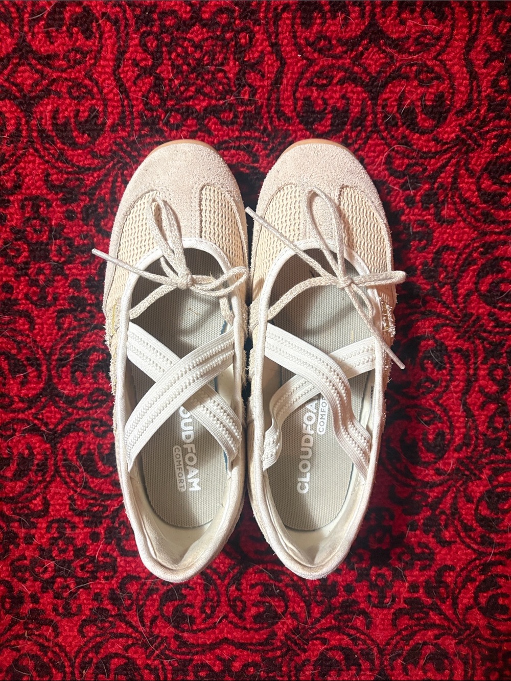 Adidas Barreda Ballet Flat Mary Jane Cloud Foam Comfort White Cream Bows